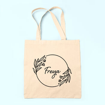 Personalised Wreath Tote Bag, 4 of 12