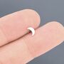 Sterling Silver Tiny Crescent Moon Barbell Earrings, thumbnail 10 of 11