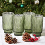 Set Of Four Green Leaf Patterned Highball Glasses, thumbnail 1 of 6