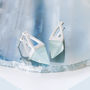 Aqua Chalcedony Silver Pyramid Drop Earrings, thumbnail 1 of 9