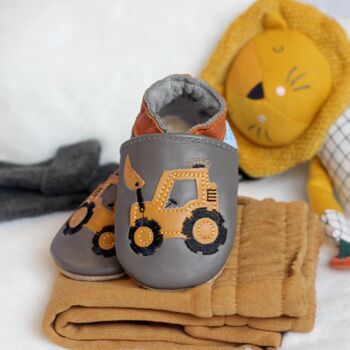 Dotty Fish Yellow Digger Soft Leather Baby Shoes With Barefoot Soles, 4 of 8
