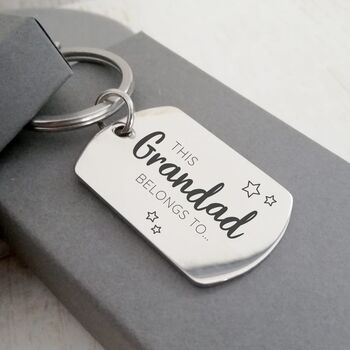 Personalised Dogtag Keyring 'This Daddy Belongs To', 2 of 4