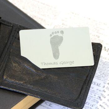 Stainless Steel Engraved Wallet Card With Prints, 2 of 6