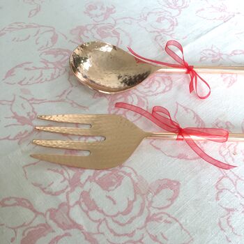 Copper Salad Servers ~ Boxed, 3 of 4