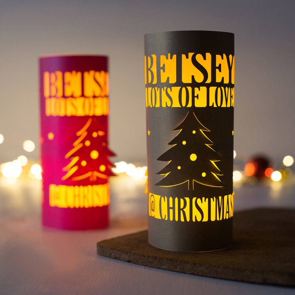 Personalised Lantern Sending Lots Of Love For Christmas, 1 of 6