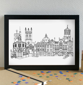Oxford Skyline Cityscape Art Print Unframed, 2 of 6