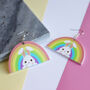 Easter Pastel Rainbow Bunny Earrings, thumbnail 1 of 10