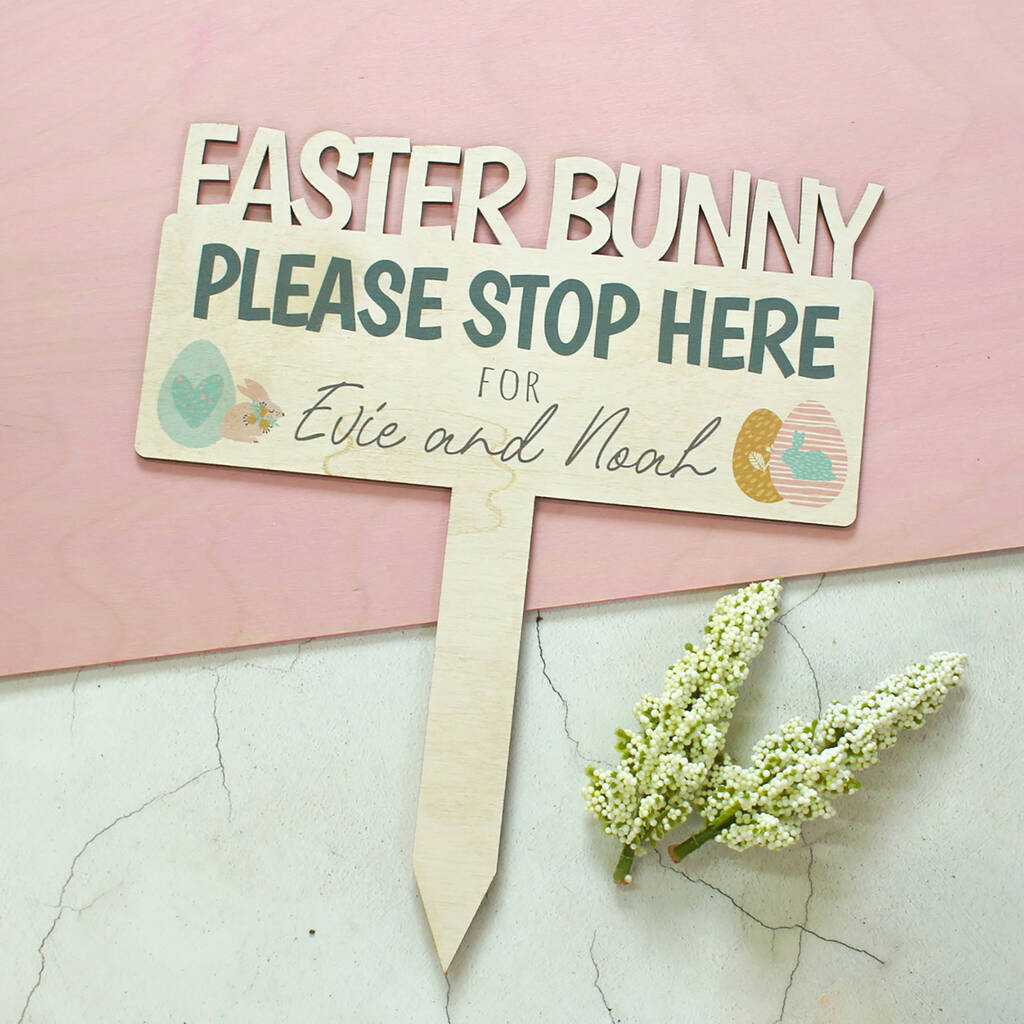 Personalised Easter Bunny Sign, 1 of 2