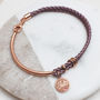 Silk And 18ct Rose Gold Plated Birthstone Bracelet, thumbnail 2 of 7