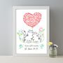 Personalised Mr And Mrs Love Cats Print, thumbnail 1 of 3