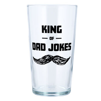 King Of Dad Jokes Printed Pint Glass, 2 of 6