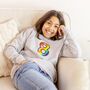 Grey Kids Rainbow Age Embroidered Sweatshirt, thumbnail 2 of 3