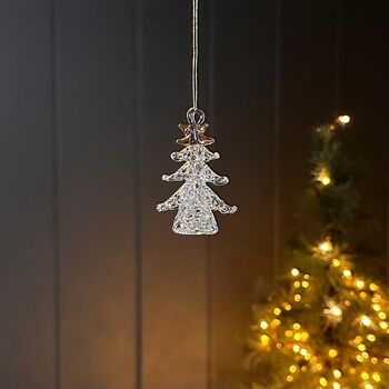 Hanging Gold And Clear Christmas Tree Decoration, 2 of 3