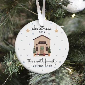 Personalised Christmas Ornament With Family Name And Address, 2 of 7