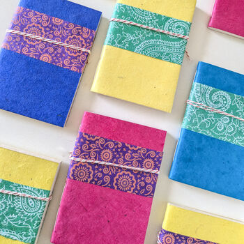 Eco Friendly Nepali Lokta Paper Hardcover Notebook A5, Fair Trade, 8 of 8