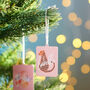 Personalised Leopard Hanging Christmas Decoration, thumbnail 1 of 2