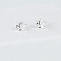 Sterling Silver Tiny Crown Stud Earrings, thumbnail 1 of 5
