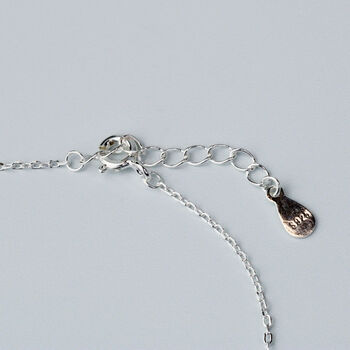 Sterling Silver Pink Crystal Flower Charm Bracelet, 4 of 6