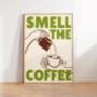 Smell The Coffee Kitchen Wall Art Print Retro, thumbnail 11 of 11
