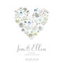 Personalised Button Heart Wedding Print, thumbnail 3 of 3