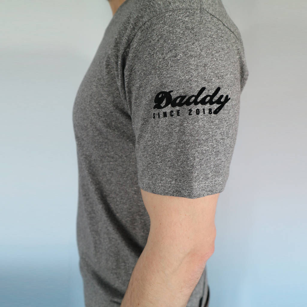 Personalised Daddy Sleeve Print T Shirt, 1 of 4