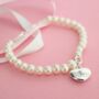 Personalised Pearl Heart Charm Bracelet, thumbnail 1 of 4