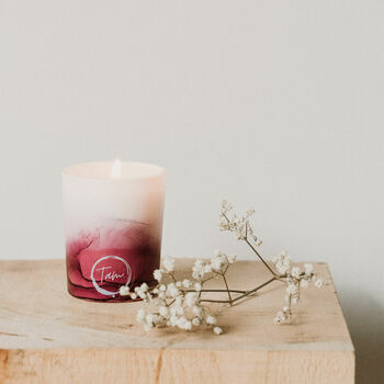Hand Painted Votive Candle | Pear And Freesia, 3 of 4