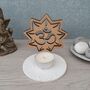 Om Design Wood And Clay Shadow Tealight Holder, thumbnail 1 of 9