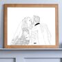 Bridesmaids Gift Custom Best Friends Line Drawing Art, thumbnail 3 of 8