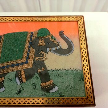 Wooden Embellished Box With Elephant, 3 of 3