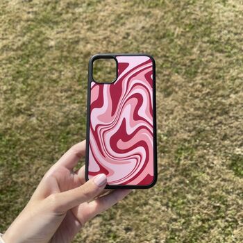 Personalised Red And Brown Swirls Phone Case, 2 of 5