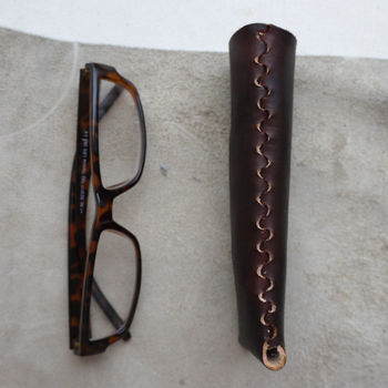 Leather Glasses Case With Interlocking Seam, 6 of 10
