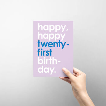 21st Birthday Card Modern Typography, 3 of 3