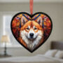 Akita Stained Glass Effect Heart Suncatcher, thumbnail 5 of 6