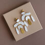 Statement Pearly White Art Deco Earrings, thumbnail 5 of 6