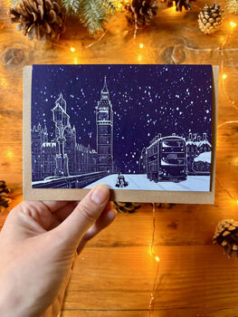 London Christmas Cards Illustrated Festive Pack Of Five, 4 of 9