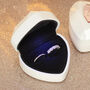 Illuminated White Heart Double Wedding Ring Box, thumbnail 5 of 9