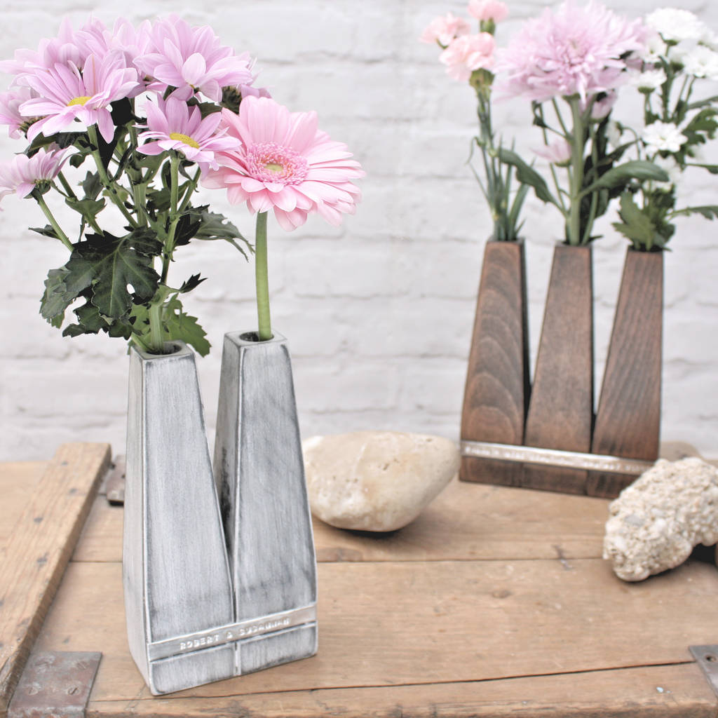 multi stem beech wood vase by warner's end