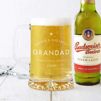 'Worlds Greatest Grandad' Personalised Beer Tankard, 2 of 5
