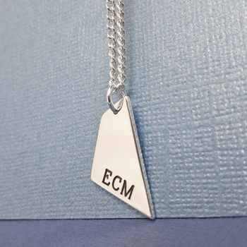 Mens Sterling Silver Personalised Geometric Necklace, 3 of 6