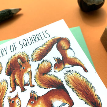 Red Squirrels Watercolour Greeting Card, 8 of 8