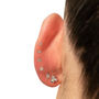 Sterling Silver Heart Labret Earring, thumbnail 4 of 12