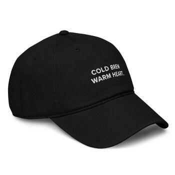 Gustatory Cold Brew Warm Heart. Cotton Embroidered Cap, 4 of 12