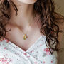 June Birthflower Birthstone Gold Plated Necklace 925, thumbnail 3 of 9