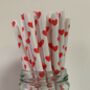 Red Heart Paper Drinking Straws 100% Recyclable, thumbnail 5 of 6