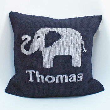 Personalised Knitted Elephant Cushion, 10 of 12