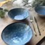 Set Of Four Cornflower Blue Bowls, thumbnail 2 of 3