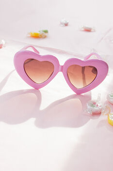 Pink Chunky Oversized Heart Sunglasses, 2 of 6