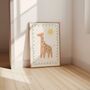 Personalised Safari Nursery Prints Set | Lion And Giraffe Wall Art, thumbnail 2 of 6