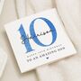 Personalised 10th Blue Birthday Card For Son, thumbnail 1 of 7